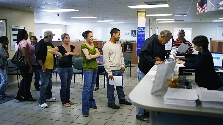 DMV office with people in line